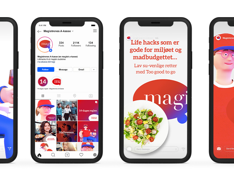 Mock-ups til universet på sociale medier